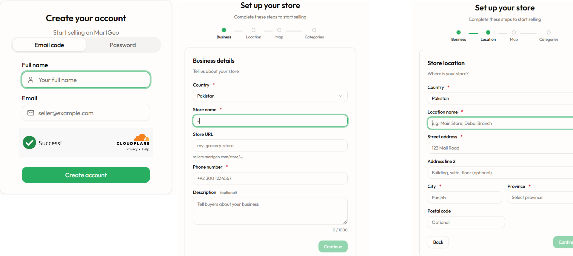 Step 2: Tell us about your shop