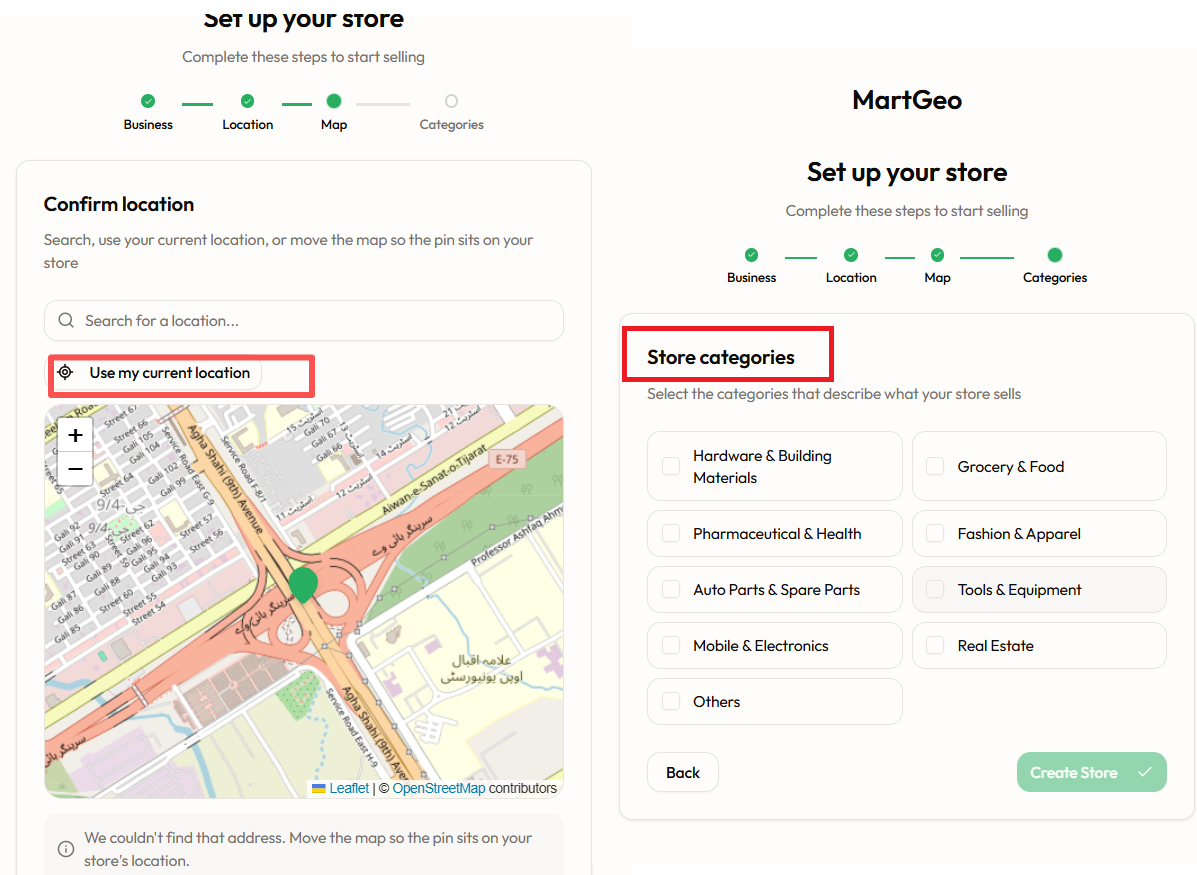 Step 3: Pin your shop on the map